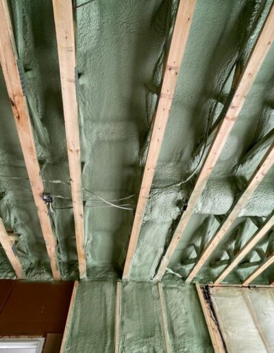 Top to bottom spray foam installation for ceilings and walls. Offer a better way to insulate!